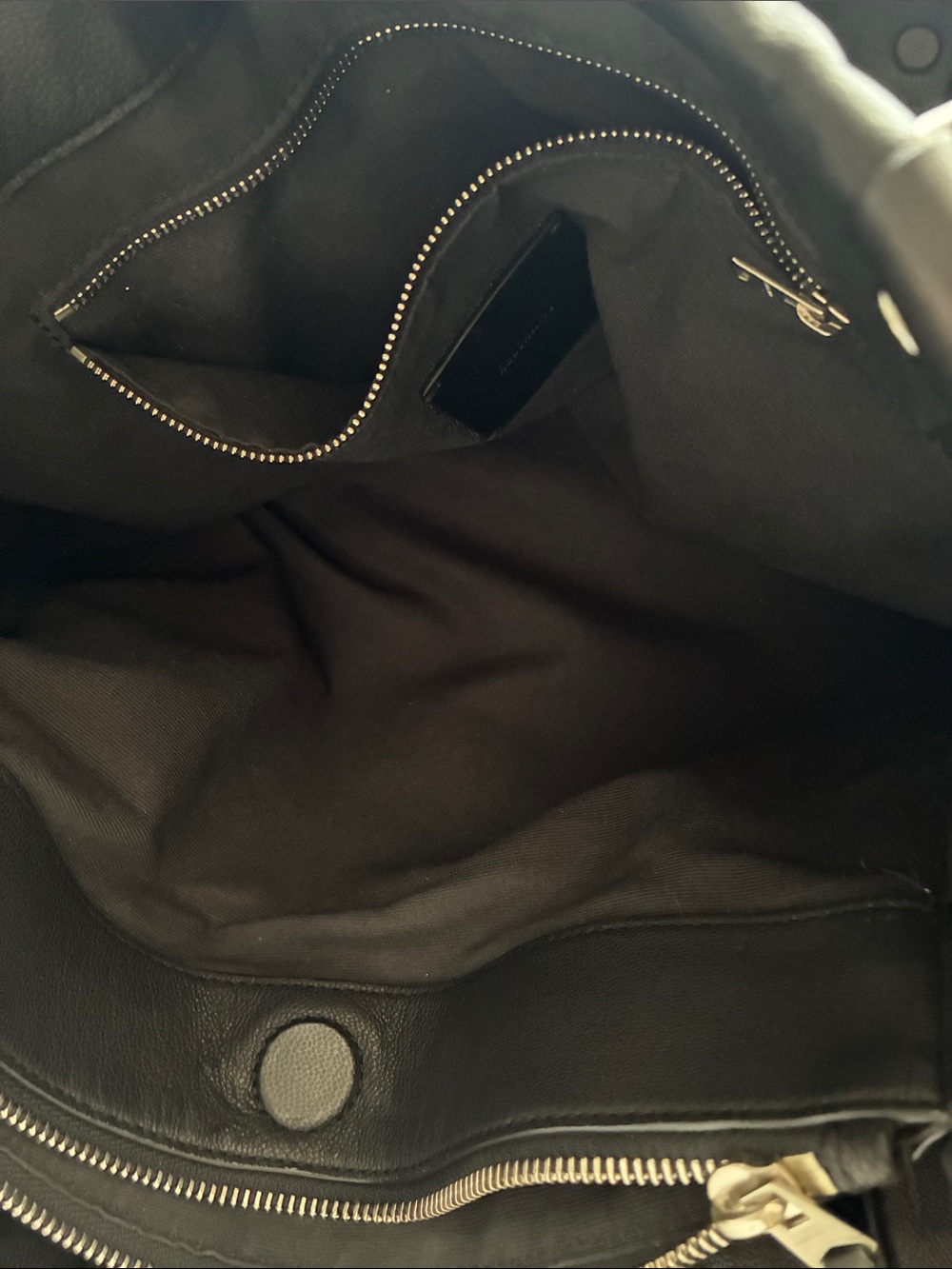 AllSaints Black Leather Shoulder Bag with Stud Detailing - Picture 6 of 12